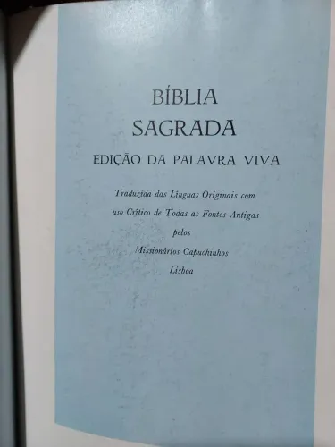 BIBLIA SAGRADA EDIÇÃO DA PALAVRA VIVA EDIÇÃO 1974