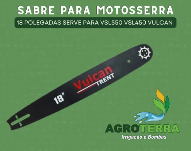 Sabre para Motosserra 18" com Ponta Rolante 3/8x1,5mm Vulcan 450/550
