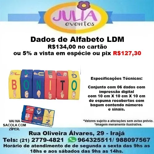 Dados de Alfabeto Didático infantil - Ldm