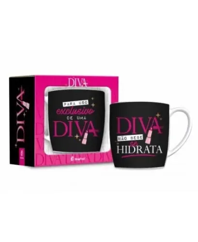 Caneca em Porcelana Para Uso Exclusivo de Uma Diva 360ml - BrasFoot