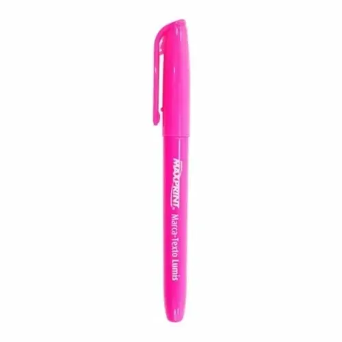 Caixa com 12 unidades - Caneta Marca Texto Lumis Maxprint Rosa