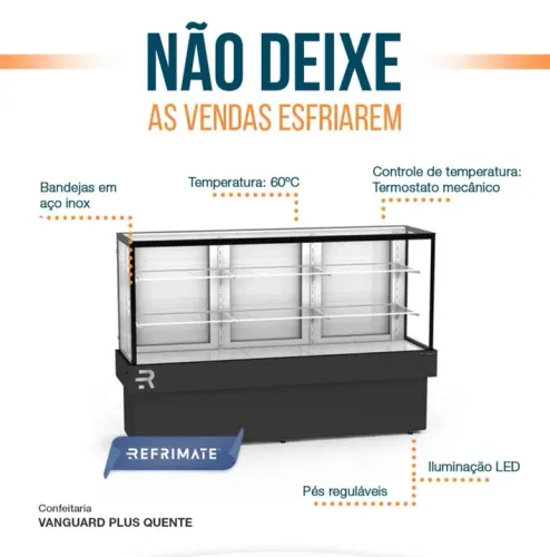 Balcão quente para padaria