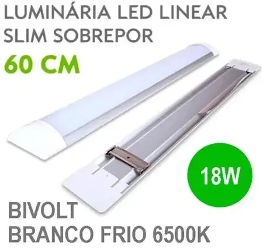 Lampada 18W LINEAR 6500K BIVOLT 60cm Casa de Alvenaria (nova)