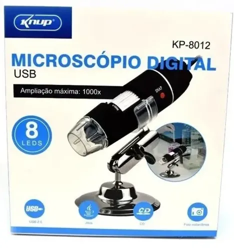 Microscópio Digital Usb Kp-8012 Knup 1000x 8 Leds