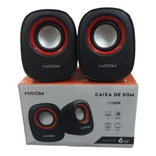 Caixinha caixa de som Multimidia pc computador e notebook controle de volume 6W de potenci