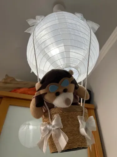 Luminária Infantil Balão com Urso Aviador