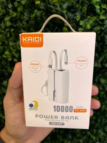 Carregador Portátil Power Bank Kaidi Turbo 10000mAh