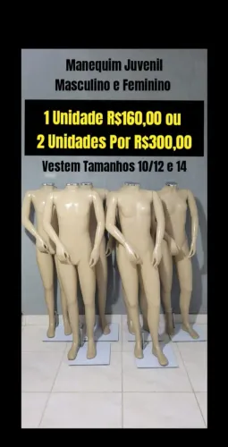 Manequim infantil, masculino e feminino 