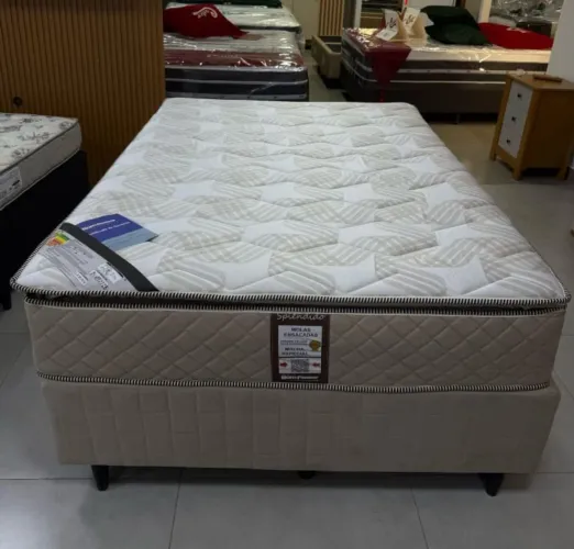Cama Box Molas Ensacadas colchao de 32 cm com pilow top bom pastor