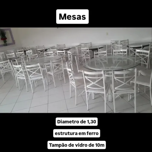 MESAS com tampão em Vidro
