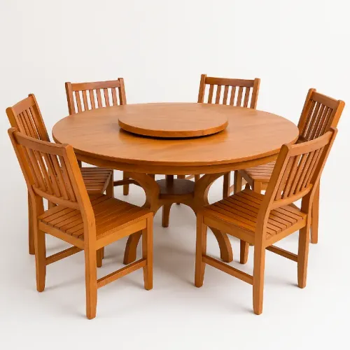 Conjunto Mesa De Jantar - 6 Cadeiras Com Tampo Giratório