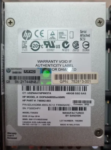 Ssd Hp 3par 480gb 2,5 Sas