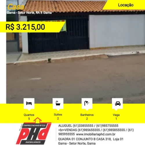 Aluga se Casa na Quadra 1 Conjunto B Setor Norte