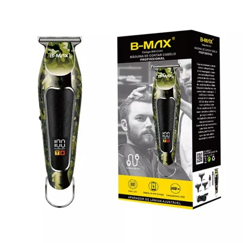 Máquina de corte e barbeador BM-C020 camuflada profissional, tela de LED<br>