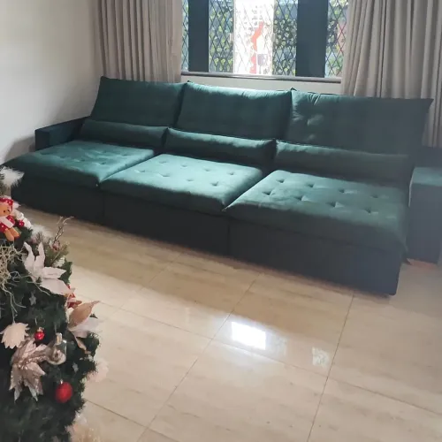 Sofá Retrátil Verde - Novo