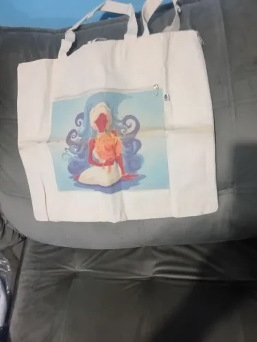 Bolsa grande tecido cru