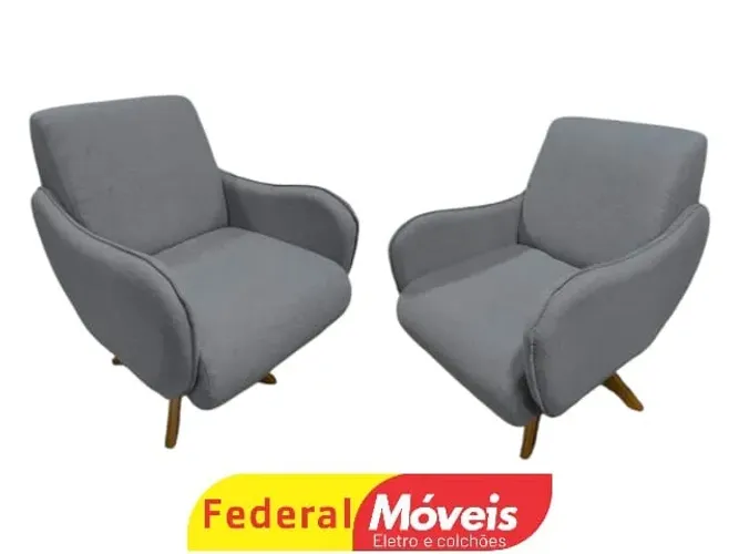 Poltrona Giratória no Linho (VARIAS CORES)