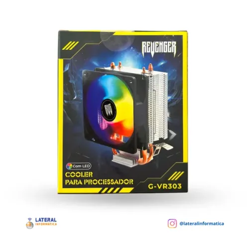 Cooler para Processador G-VR303 Revenger; 2300RPM; LED Fan; 2 Tubos de calor; 