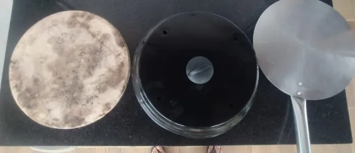 Kit Pizza Churrasqueira/Forno (Pedra refratária, pá de inox e abafador)
