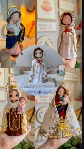 Encantos de Maria Amigurumi Religioso N Senhora Grávida Santa Católica