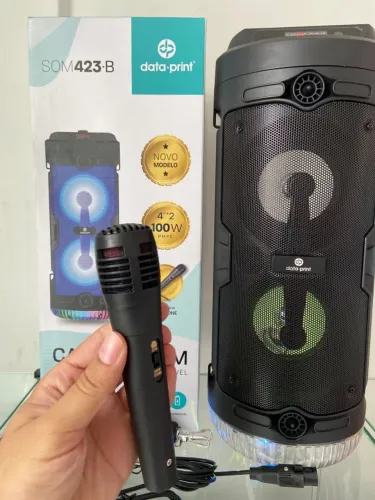Caixa de Som Bluetooth Led RGB com Alça e Microfone 423.B Data Print an2 