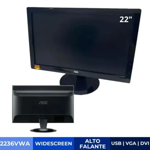 Monitor AOC Widescreen 22 Polegadas USB | 2236VWA