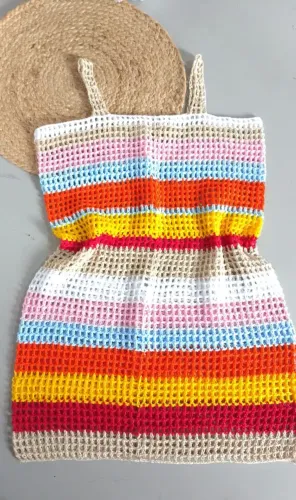Vestido Crochê Colorido