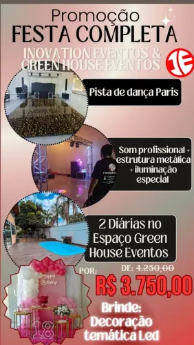 Festa Completa com Espaço Green House - 2 Diárias