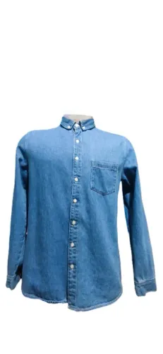 Camisa manga longa jeans com botoes Importada