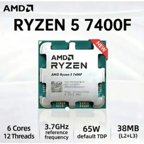 Processador AMD Ryzen 5 7400F AM5, 3.7GHz(4.7GHz Turbo), 6C/12T, Cache 38MB, 12x 91,77