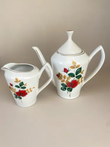 Jogo de chá pozzani porcelana antiga - 2 peças