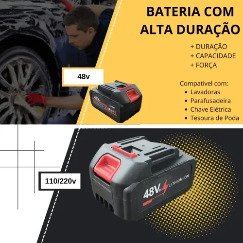 Bateria 48V de Alta Duração para Ferramentas