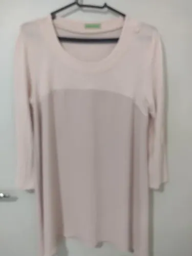 Camiseta, usada, P, em malha e chiffon