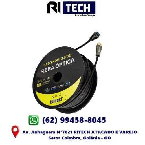 Cabo Hdmi 20m Fibra Óptica 2.0 4K Tv Monitor