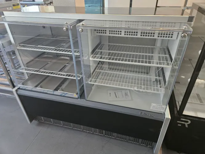 vitrine conjugada quente e fria 1,40m para padarias nova