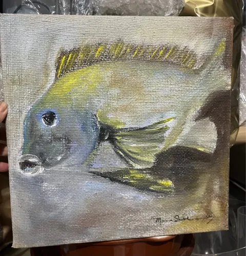 Quadro de Peixe em Óleo sobre Tela