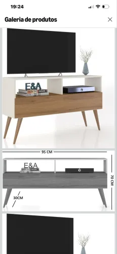 Rack Bancada Tv 43 Pol. Sala Com Pes Retro 1 Gaveteiro