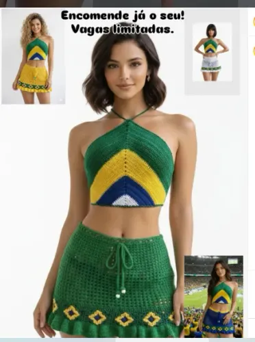 Conjunto Crochê entrego para todo o Brasil