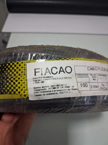 Fio / cabinho flexível 2,5mm rolo 100 metros novo