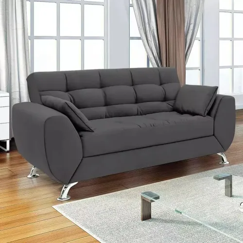Sofá 2 Lugares Larissa Suede Cinza - Modern