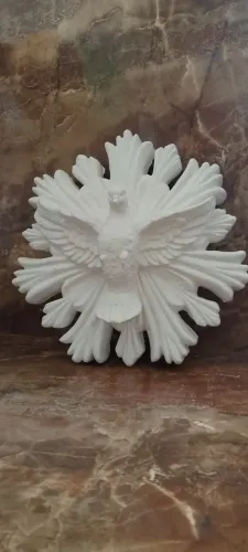 Imagem do Divino Espirito Santo em gesso cru 20cm x 20cm