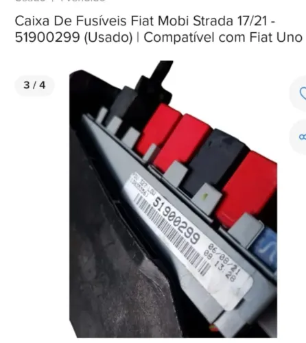 Caixa de fusíveis do Fiat mobi strada