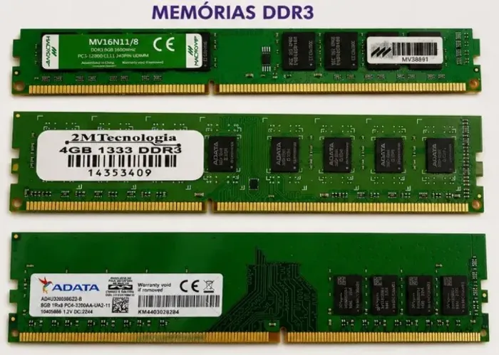 Kit 3 Memórias DDR3 para PC/DESKTOP - Ótimo Estado / Testadas