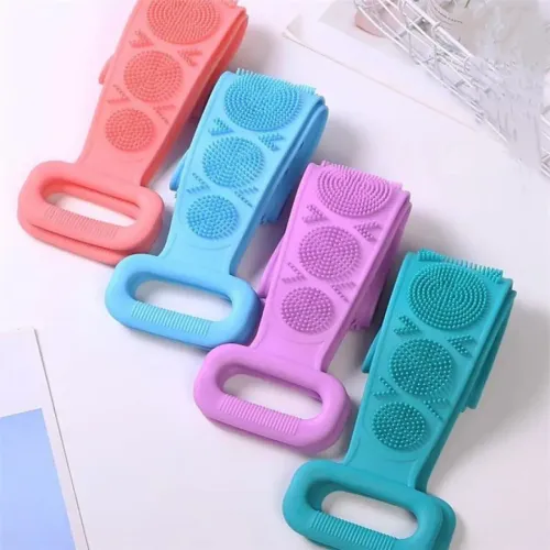 Escova De Banho Faixa Silicone Costas Esponja Bucha Esfoliar
