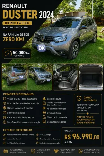 Renault Duster Iconic Plus 1.6 16V Flex Aut. 2024