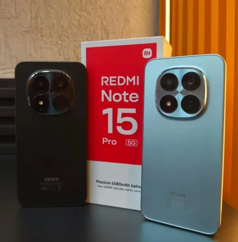 Redmi Note 15 Pro 5G, 512/8GB, cores: preto, azul e cinza, bateria de 6.580 mah, LACRADO.