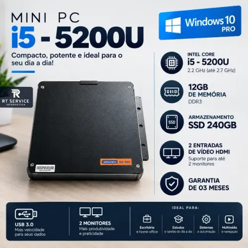 Mini PC i5 - 5200U - 12GB DE MEMORIA - SSD 240GB