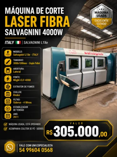 MÁQUINA LASER FIBRA SALVAGNINI 4.000w