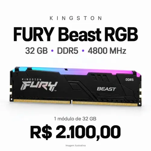 Memória ram ddr5 Fury beast 32gb 4800mhz