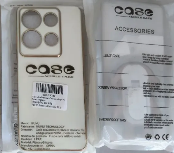 Lote 011 Capa Ultrafina para Infinix com Suporte para Astronauta Branco Note 30 5G Case